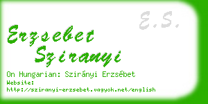 erzsebet sziranyi business card